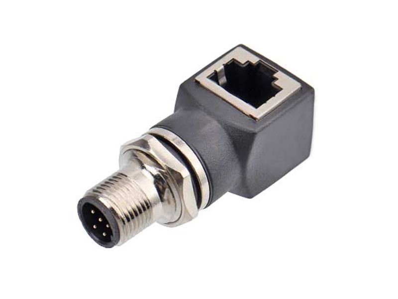 M12 PLUG 5PIN/RJ45 JACK ANGLE CONNECTOR