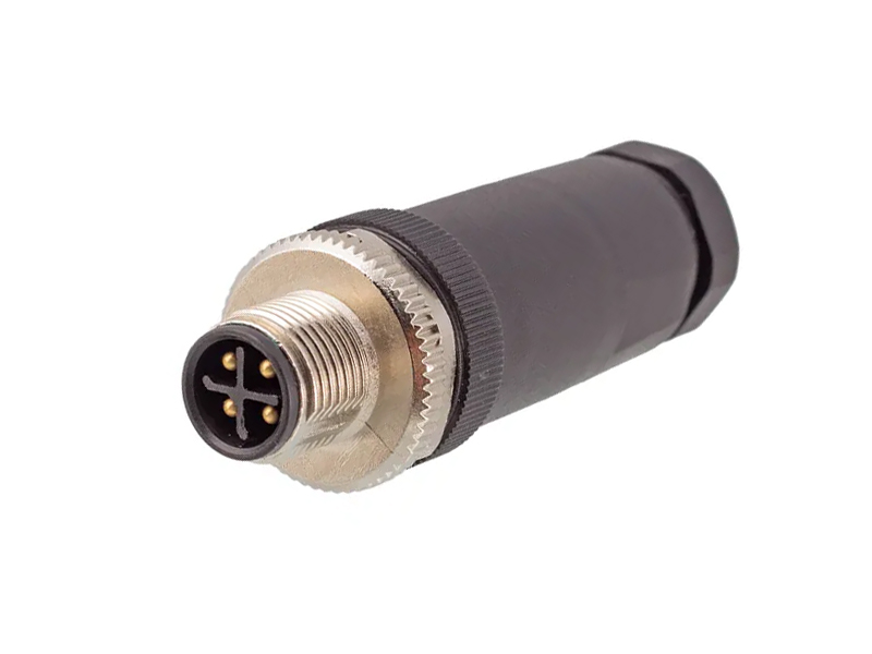 M12 S CODE 4PIN PLUG POWER STRAIGHT